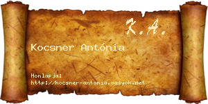 Kocsner Antónia névjegykártya